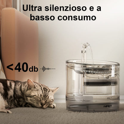 Fontanella per Gatti con Sensore di Movimento, Trasparente
