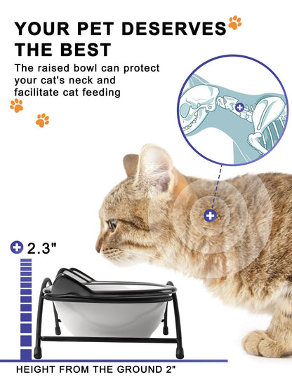 Ciotole per gatti rialzate per cibo e acqua, ciotole in ceramica